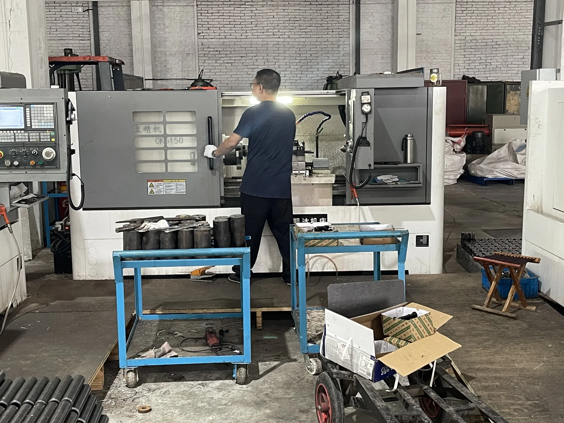 CNC turning in progress