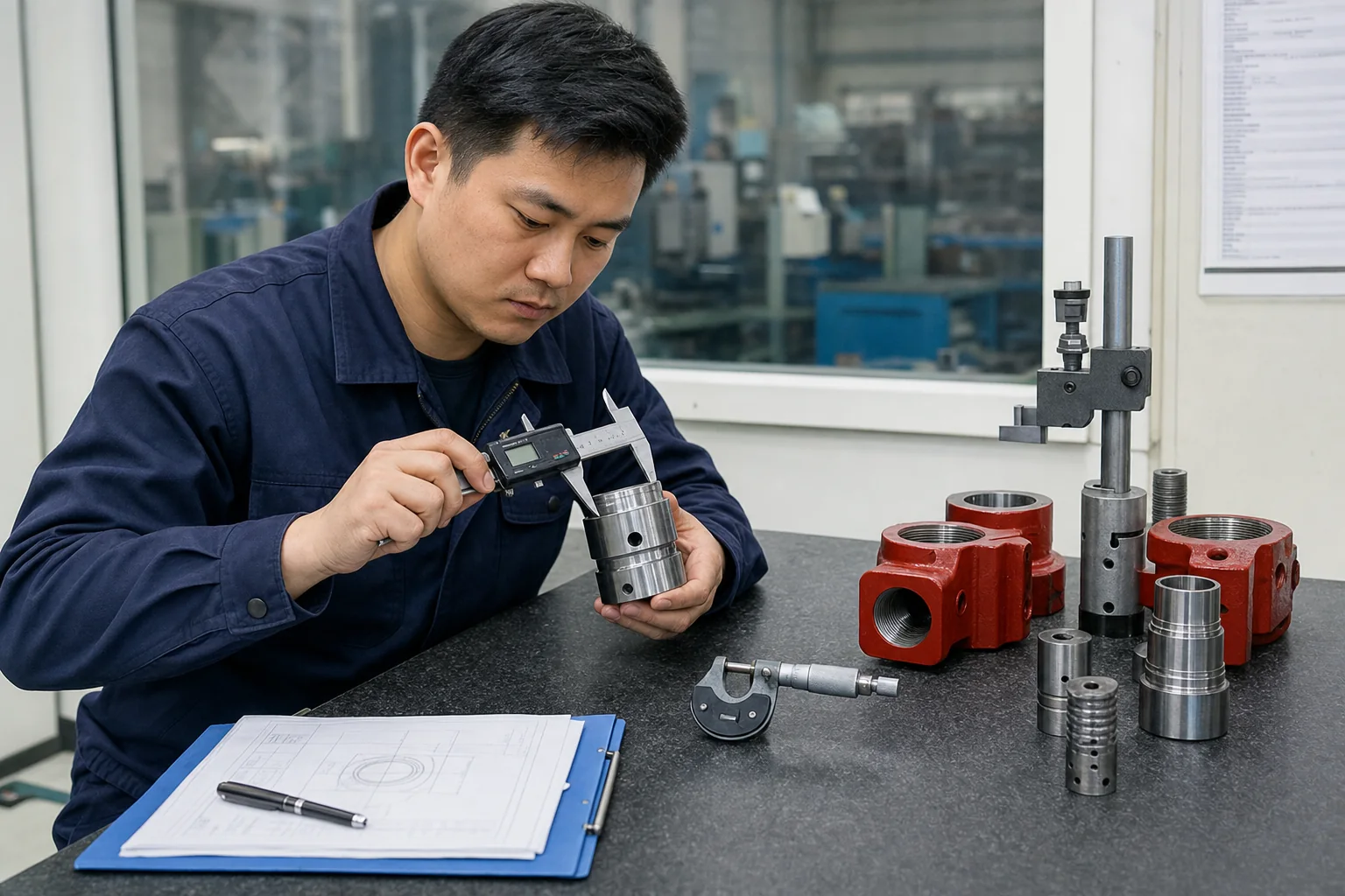 Dimensional inspection with precision gauges
