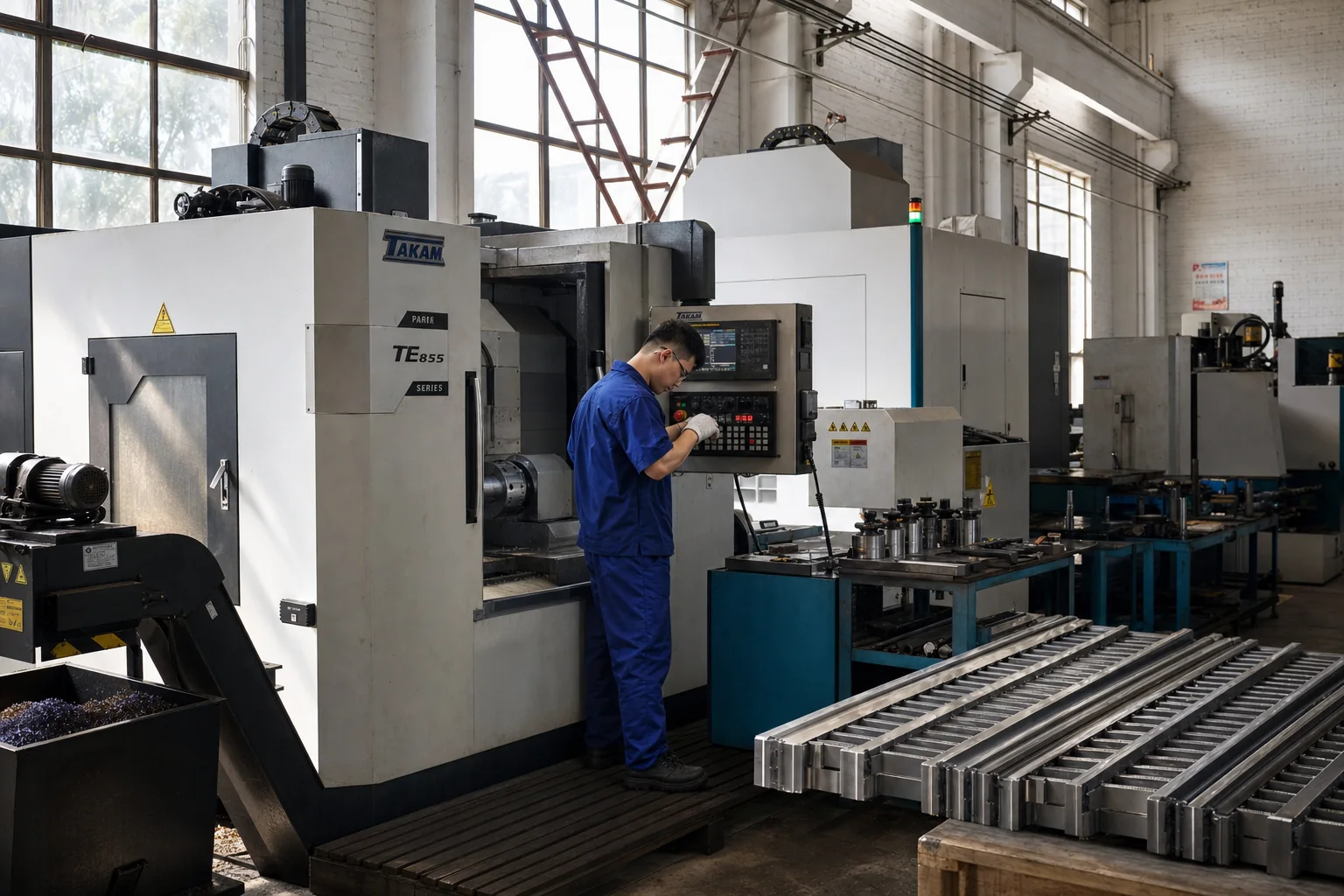 YUXIN CNC operator preparing precision oilfield components