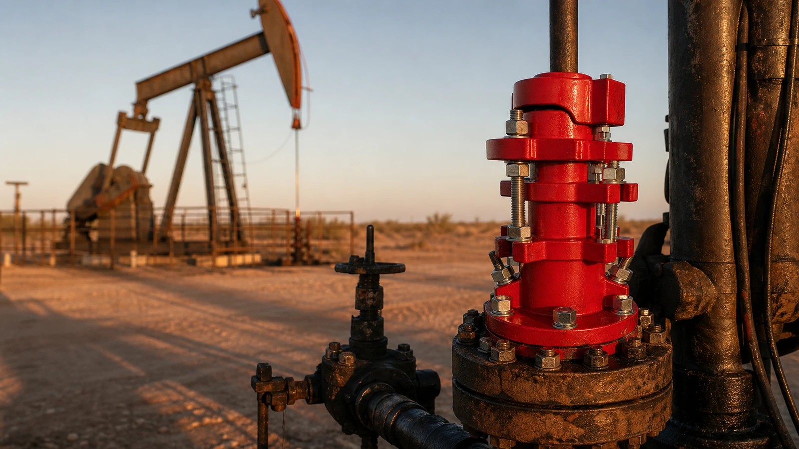 Polished rod stuffing box installed on a mature rod-pumped oil well