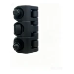 Black Three-Bolt Toothless Polished Rod Clamp - product image 1