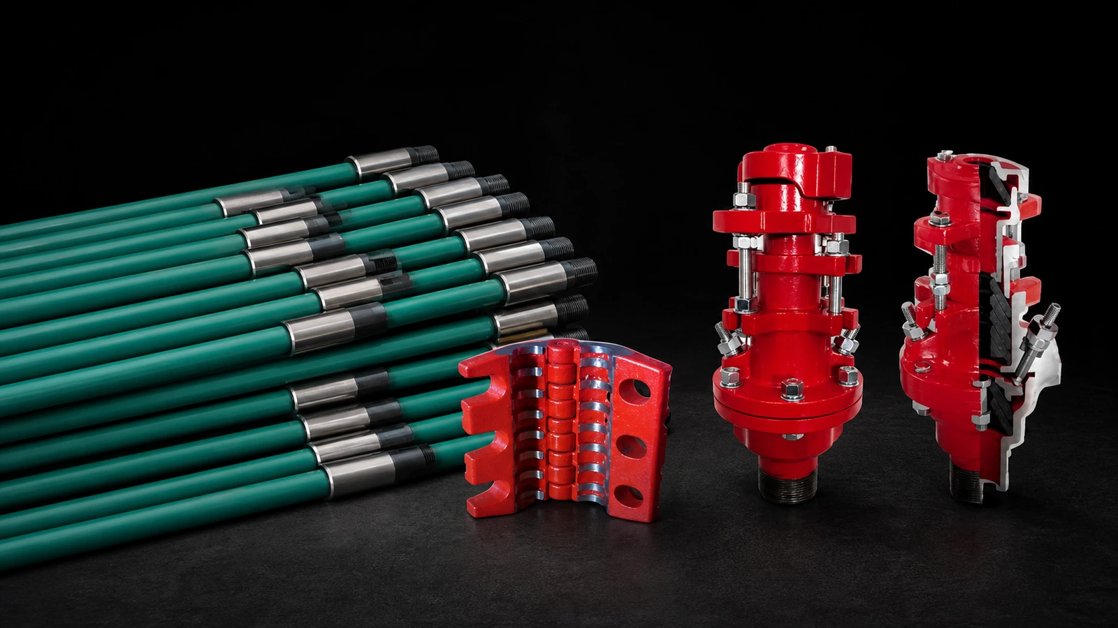 Polished rod stuffing boxes and carbon fiber-reinforced sucker rods